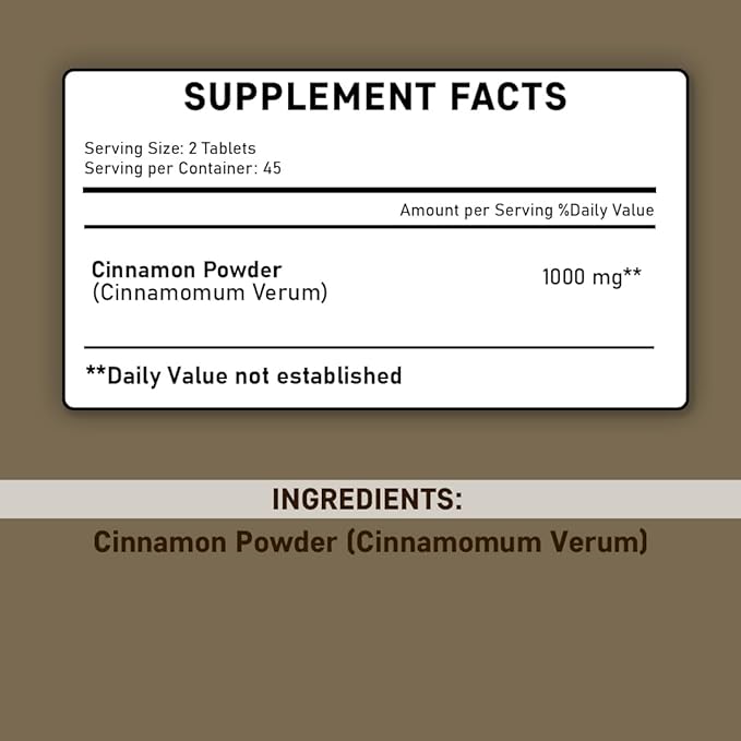 minature Cinnamon Tablets | Herbal & Plant Based| Support Immunity| Gluten Free Non-GMO |Overall Wellbeing |90 Tablet, 45 Days Supply 500mg