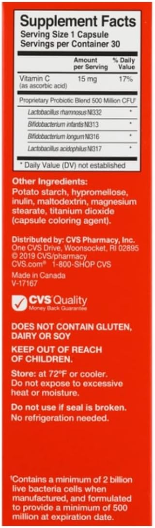 CVS Health Digestive Probiotic Vegetable Capsules