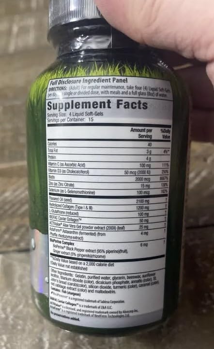 Irwin Naturals Collagen Peptides + Astaxanthin, Type I, II & III, 60 Liquid Soft-Gels