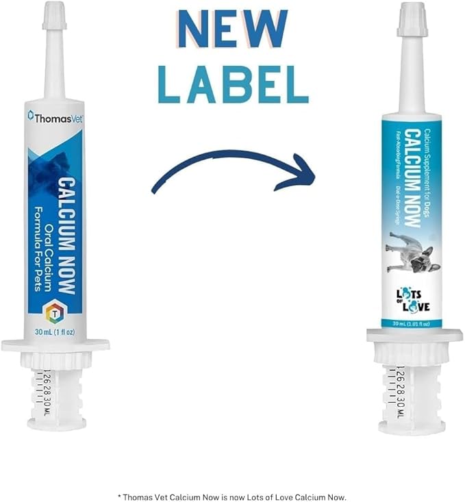 Calcium Now - Oral Calcium for Whelping Dogs - Dog & Cat Calcium Supplement Paste - Lots of Love (Vanilla, 30 ml Paste) (Pack of 2)