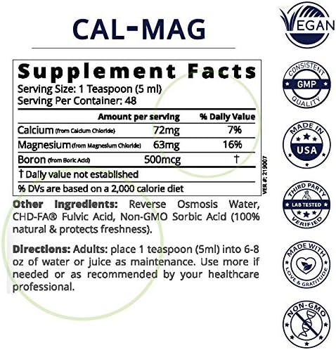Liquid Ionic Cal/Mag | Calcium, Magnesium, Boron | Bone & Muscle Support | Restful Sleep | Mood Support | 48 Day Supply