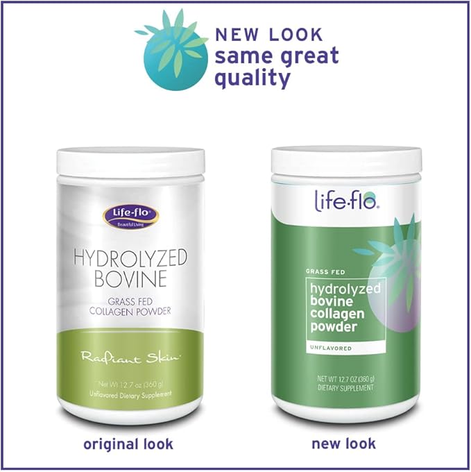 Life-Flo Hydrolyzed Bovine Collagen, Grass Fed | Supports Vibrant Skin & Hair, Bone & Joint Health | 12.7oz, 60 Serv.