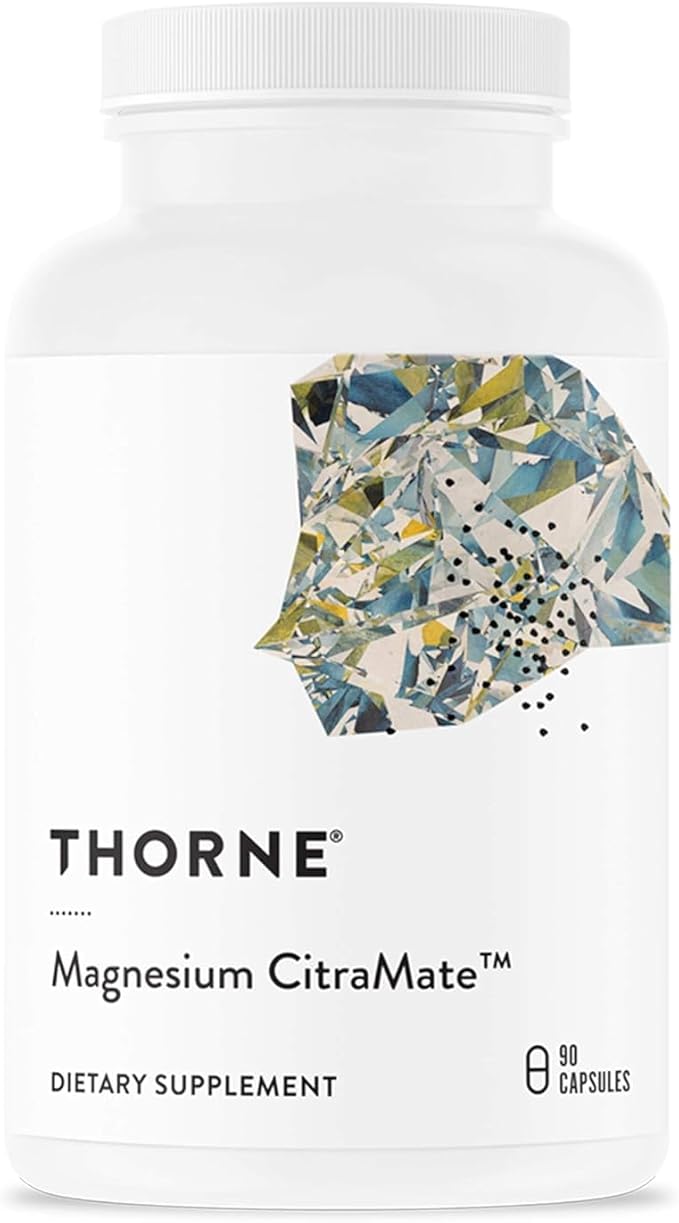 THORNE Magnesium CitraMate - Magnesium Supplement with Citrate-Malate - Support Heart, Skeletal Muscles, Cardiac, Lung Function, and Bone Density* - Gluten-Free, Dairy-Free, Soy-Free - 90 Capsules