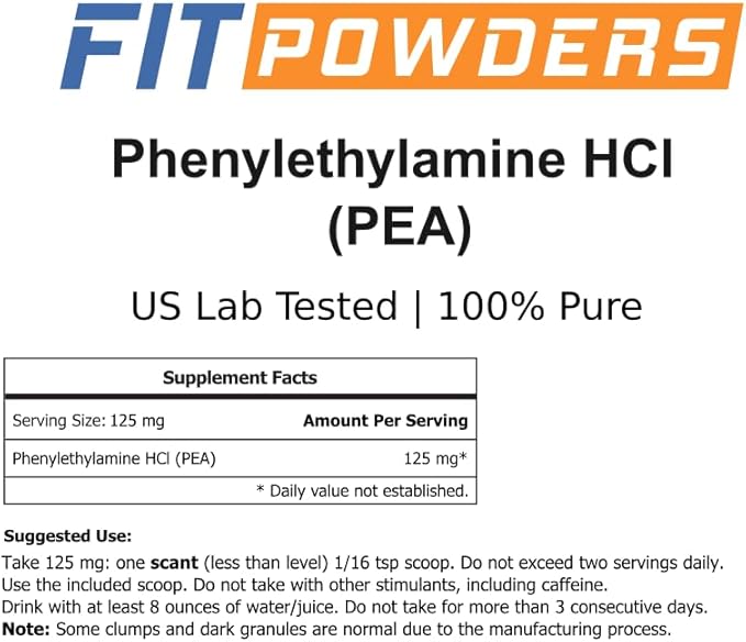 Beta Phenylethylamine HCl Pea Powder (Phenethylamine), Phenylethylamine Powder for Serotonin, Dopamine, and Energy Boost