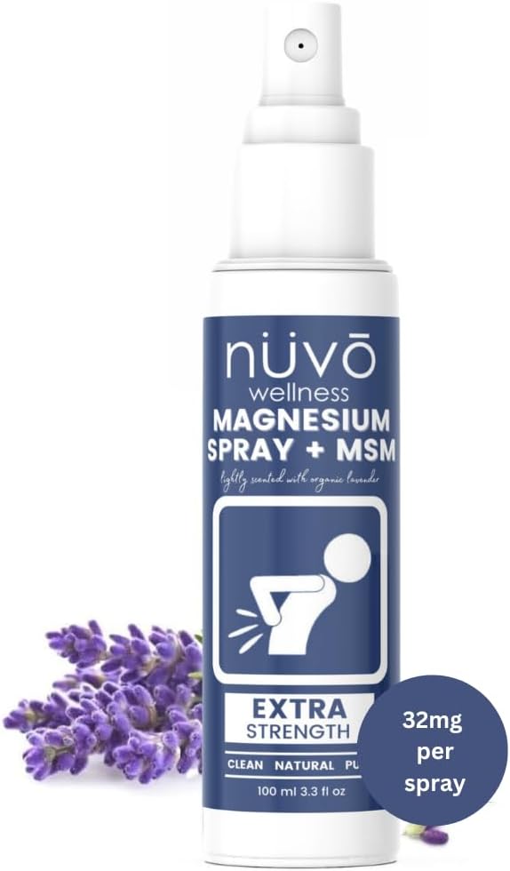 Magnesium Oil Spray with MSM - Spray it Away with Magnesium - Fast Acting Transdermal Formula to Relax Muscles - Lightly Scented with Lavender - Product of Canada 100 ml