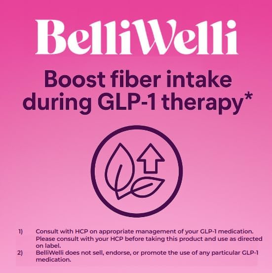 BelliWelli Fiber Supplement for Women & Men – Premium Daily Fiber Powder from Organic Acacia with Added Collagen, Electrolytes & Probiotics – No Bloat, Constipation & Gut Health Support (Orange Yuzu)
