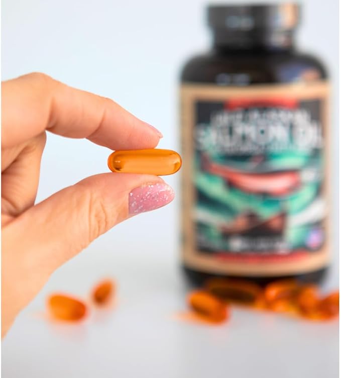 Wild Alaskan Salmon Fish Oil Omega 3 Supplement for Humans | EPA and DHA | Kwee-Jack Fish Co. | 120 Softgels 1000mg Salmon Oil