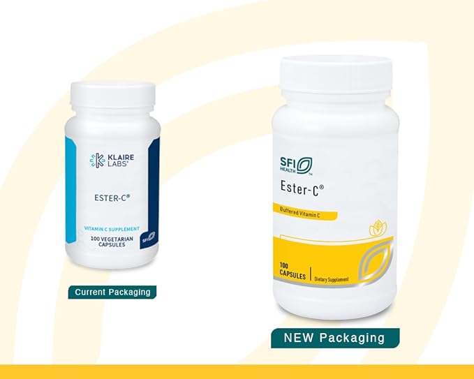 Klaire Labs Ester-C - 500 mg Buffered Vitamin C - Non-Acidic Form Designed to Be Gentle On The Stomach - Immune & Antioxidant Support - Hypoallergenic (100 Capsules)