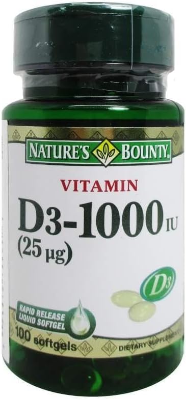 Nature's Bounty Vitamin D3 1000 IU Immune Health, 120 Softgels ( Pack of 1 )