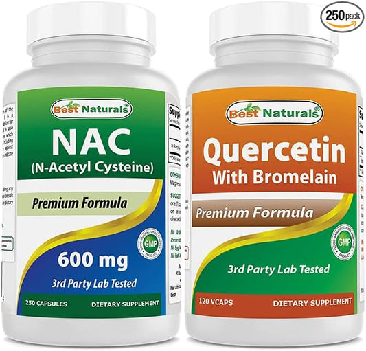 Best Naturals NAC 600 mg & Quercetin with Bromelain
