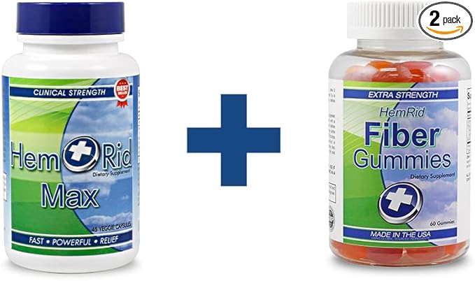 HemRid Max Fiber Gummies - Provides Fast Relief for Itching & Burning - Bundle & Save with The Dual Defense Bundle