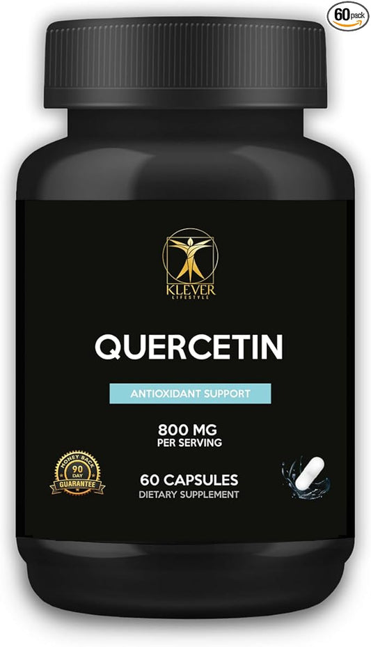 Klever Lifestyle | Quercetin with Bromelain Supplement | Antioxidant Properties, Brain Health | 60 Capsules | 800mg per Serving