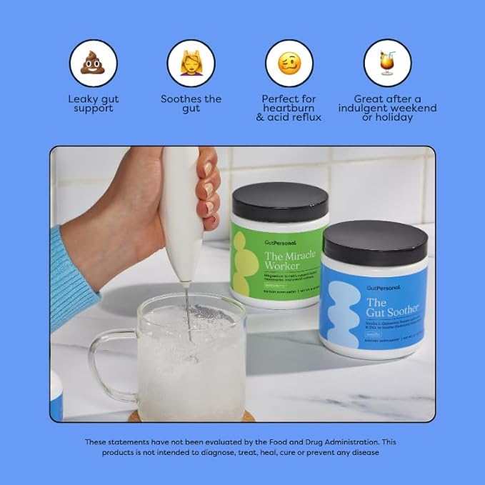 The Gut Soother L-Glutamine Powder Supplement: Restore Gut Lining, Soothe Digestive Discomfort While Promoting Overall Gut Health, 30 Servings (Chocolate)