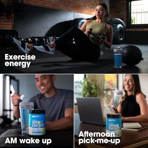Optimum Nutrition Amino Energy - Pre Workout with Green Tea, BCAA, Amino Acids, Keto Friendly, Green Coffee Extract, Energy Powder - Blueberry Mojito, 30 Servings (Packaging May Vary)