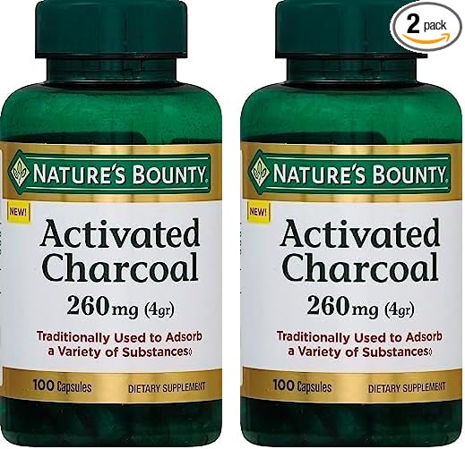 Nature's Bounty Activated Charcoal 260 mg, 100 Capsules, Dietary Supplement to Support a Healthy Lifestyle (Pack of 2)