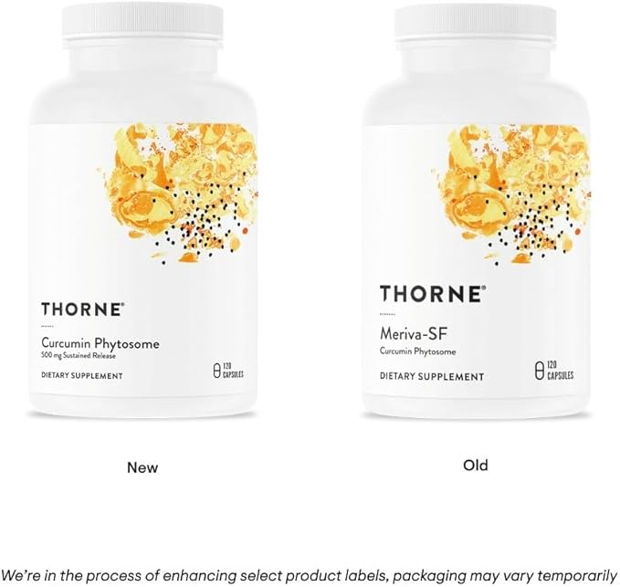 THORNE Curcumin Phytosome 500 mg (Meriva) - Sustained Release, Clinically Studied, High Absorption - Supports Healthy Response in Joints and Muscle* - 120 Capsules - 60 Servings