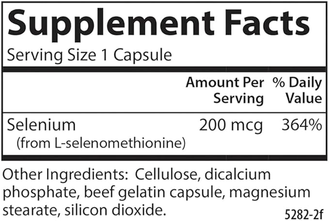 Carlson - Selenium, 200 mcg Yeast-Free, Prostate Health & Immune Support, Antioxidant, 180 capsules