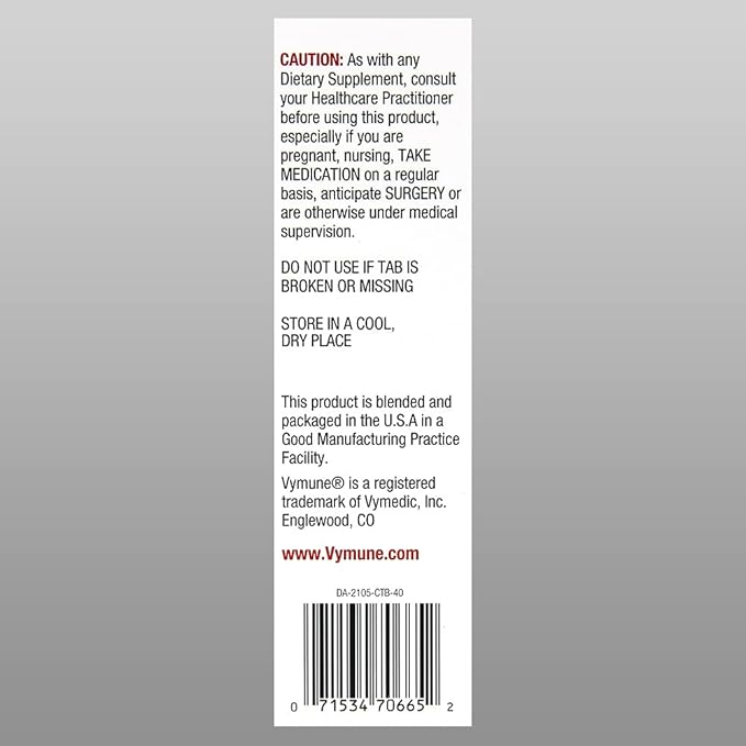 Vymune Amino-Acid Advanced Immune Support Supplement with Powerful Amino Acids Taurine, Lysine and Threonine Meltaway Tablets, Berry Flavored – for Adults (800mg Vitamin C, 40ct.)