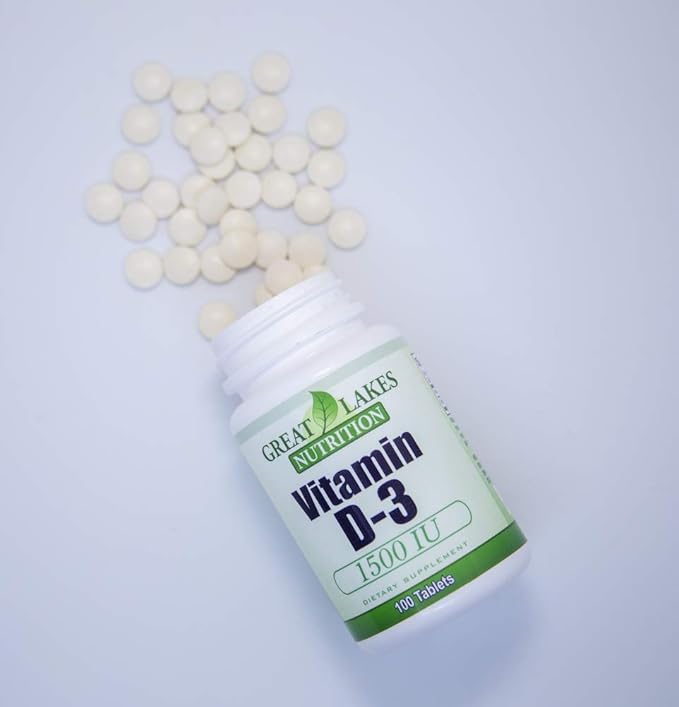 Vitamin D3, Vegan Vitamin D Supplement for Men & Women, 1500IU, 100 Easy Swallow Pills