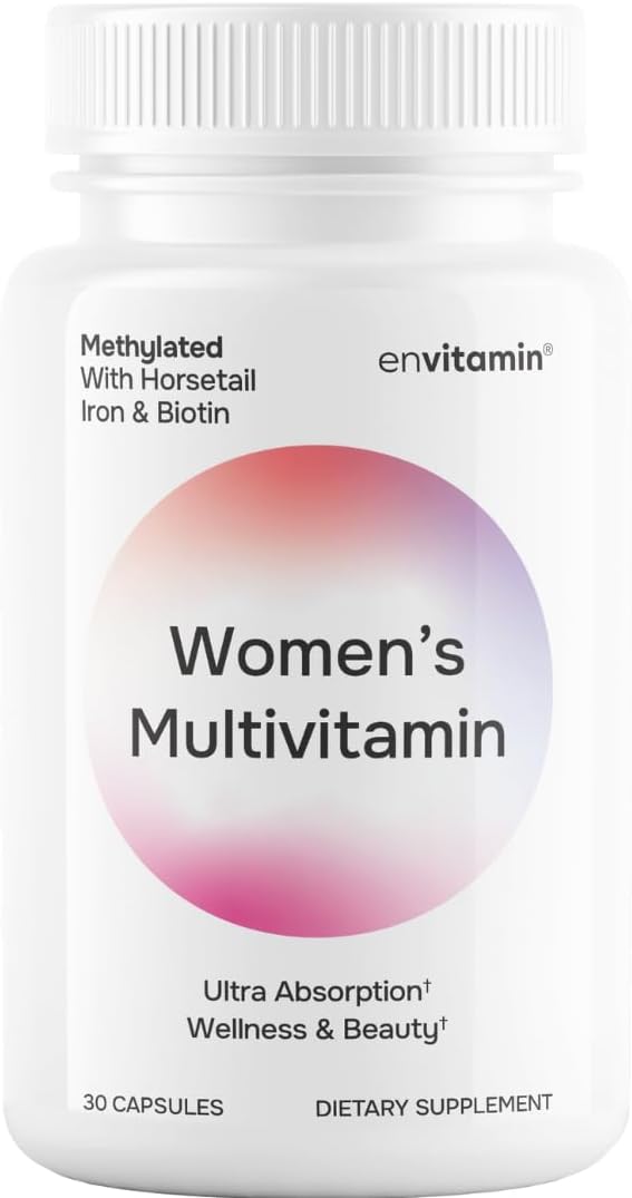 Womens Methylated Multivitamin Multimineral Horsetail, Iron, Biotin Complex with L Methylfolate for Ultra Absorption