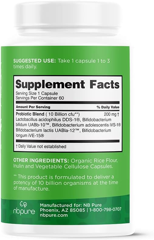 nbpure Poobiotics, Vegan Pre & Probiotics – Gut Health & Microbiome Balance Support for Men & Women – Supports IBS, Diarrhea, Constipation, Leaky Gut Relief – Lactobacillus & Bifidobacterium