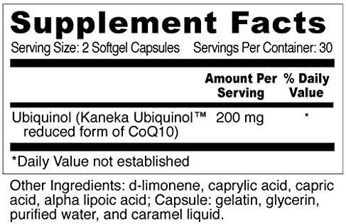 Wellness Resources Super CoQ10 Ubiquinol - CoQH-CF® Patented Stable and Crystal-Free, Soy-Free (100mg, 60 Capsules)
