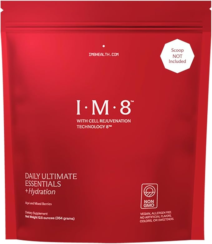 Daily Ultimate Essentials All-in-1 Multivitamin Supplement, 92 Nutrient Rich Ingredients CoQ10, Probiotics, Vitamins, Greens, GF, Acai Mixed Berry (30 Servings, Refill Pouch - Scoop NOT Included)
