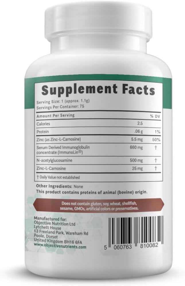 BetterGI Mucosal Barrier Support, with Serum Bovine Immunoglobulin (SBI) & N-Acetyl-Glucosamine, Gut Repair & Protection, No Fillers or Preservatives, Net Wt 3.13 oz (75 Servings)