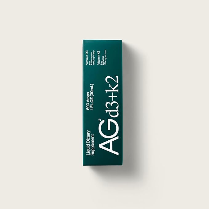 AG1 Vitamin D3 K2 Drops, 1000IU of Vitamin D3 and 1000mcg of K2 per Serving, Supports Bone Density and Calcium Absorption (Athletic Greens)