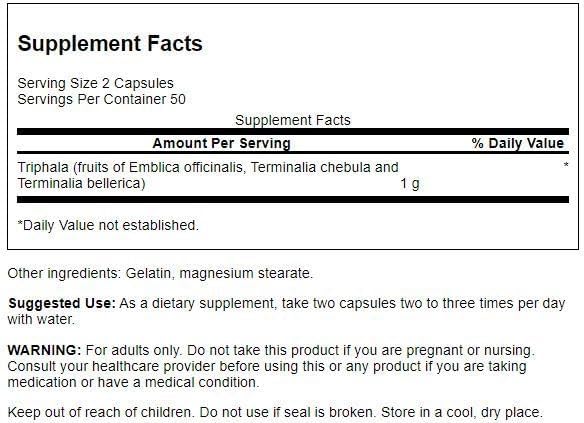 Swanson Triphala Cleanse Detox GI Tract 500 mg 100 Capsules (Caps)