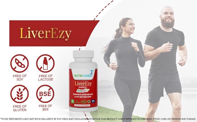 LiverEzy Liver Health & Fat Metabolism Supplement with Bergacyn FF (Bergamot and Artichoke Proprietary Blend) – Non-GMO, Vegan, GMP-Compliant – 30 Capsules, 30-Day Supply