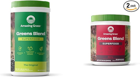 Amazing Grass Greens Blend Superfood: Super Greens Powder Smoothie Mix & Greens Blend Superfood: Super Greens Powder Smoothie Mix