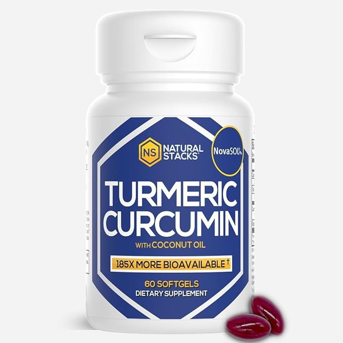 Turmeric Curcumin Supplement - Organic Turmeric Supplement with Coconut Oil for Optimal Absorption - Supports Joint Health, Heart and Brain Function, Immunity - 60 Coconut Oil SoftGels