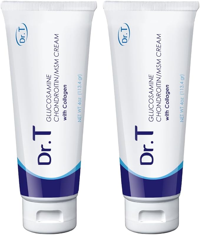 Dr. T Glucosamine Chondroitin Cream with MSM and Collagen - Premium Natural Formula to Help Alleviate Joint and Muscle discomfort; Supports Joint Strength and Flexibility. 113.4g / 4 oz. (2)