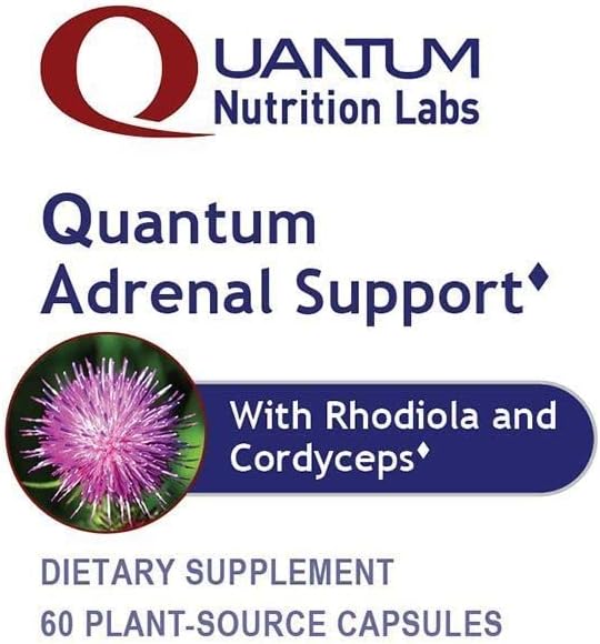 Quantum Nutrition Labs Quantum Adrenal Support- Adrenal Health Support Supplements, Support for Fatigue and Promote Calmness, Adrenal Gland Vitamins, Rhodiola Rosea, Organic - 60 Vegan Capsules
