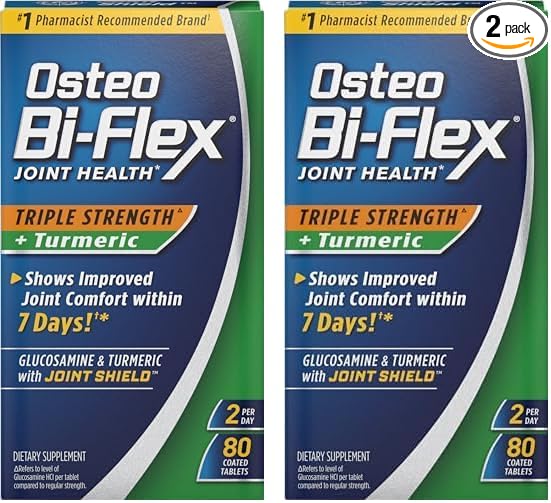 Osteo Bi-Flex Triple Strength Glucosamine with Turmeric, Joint Health Supplement, Coated Tablets, Original Version, 80 Count (Pack of 2)