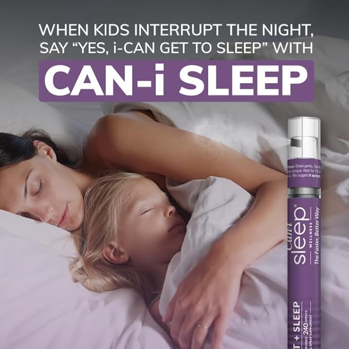 Can I Sleep Fast-Acting Vitamin Spray, Natural Sleep Support Advanced Formulation, Melatonin, 5-HTP, and GABA. Sublingual Dream Water Sleep Spray (2 Pack - 60 Servings) by Can-i Wellness