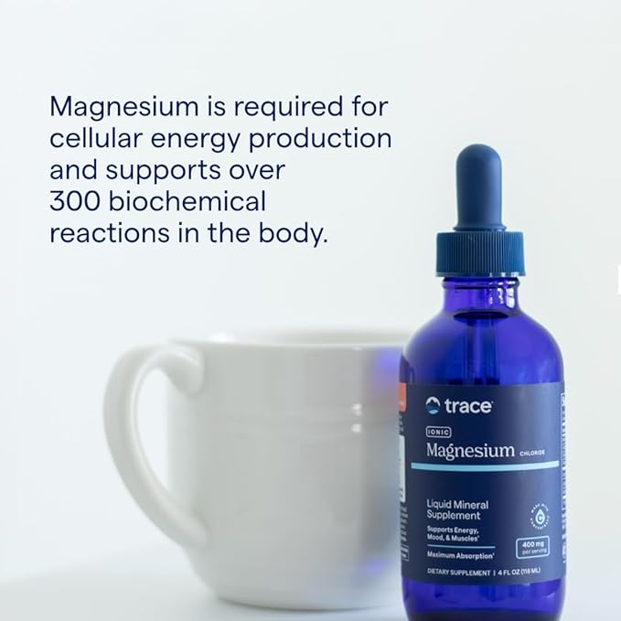 Trace Minerals Ionic Magnesium 400mg - Brain Health & Energy Support Supplement - Liquid Supplement to Aid Immune Health - Daily Supplement with Essential Minerals - 4 fl oz (64 Servings)
