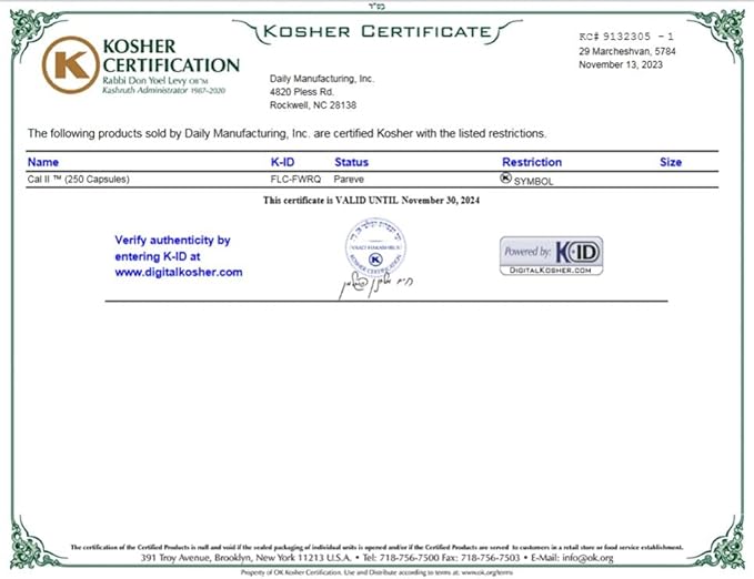 Daily Manufacturing Cal-II™ (Calcium Carbonate & Hydroxide)