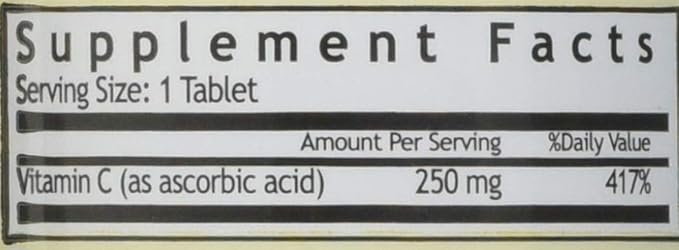 VIT C TABS 250 MG WMILL 100