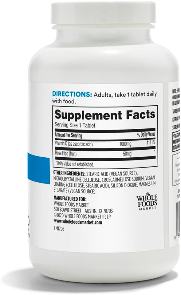365 by Whole Foods Market, High Potency Vitamin C with Rose Hips, Vegan, 250 Tablets