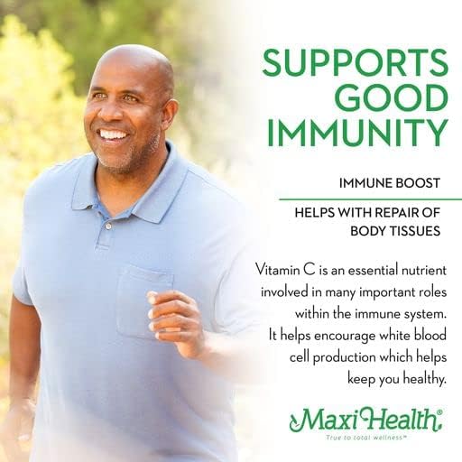 Maxi Health Buffered Vitamin C Powder - High Potency - 800 mg - Immune Health - 4 Ounces - Kosher