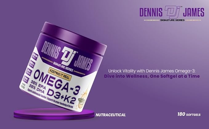 DENNIS JAMES Signature Series Omega-3 | D3+K2 | 180 Softgels