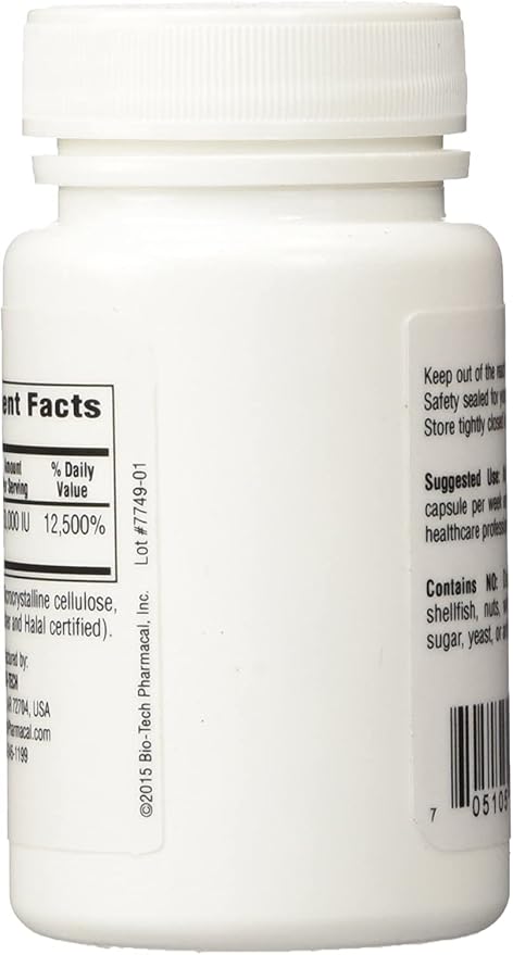 D3-50 50,000iu - Bio-Tech Pharmacal - 100 Capsules - Pack of 2