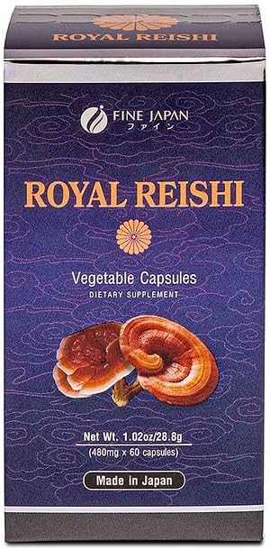 FINE JAPAN Organic Reishi Mushroom Capsules-Organic Mushroom Extract Supplement to Boost Your Immune System Health Dynamic Mushroom - 60 Capsules