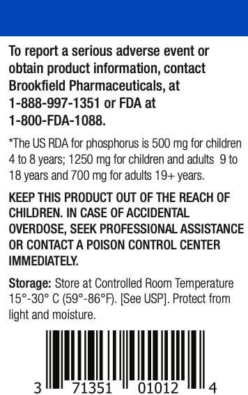 Phosphorus Supplements 12 Packets, Dietary Supplements Powder with Sodium Phosphate and Potassium Phosphate, Fruit Flavored Phosphorous Supplement Powder for Electrolyte, Bone Health & Kidney Health