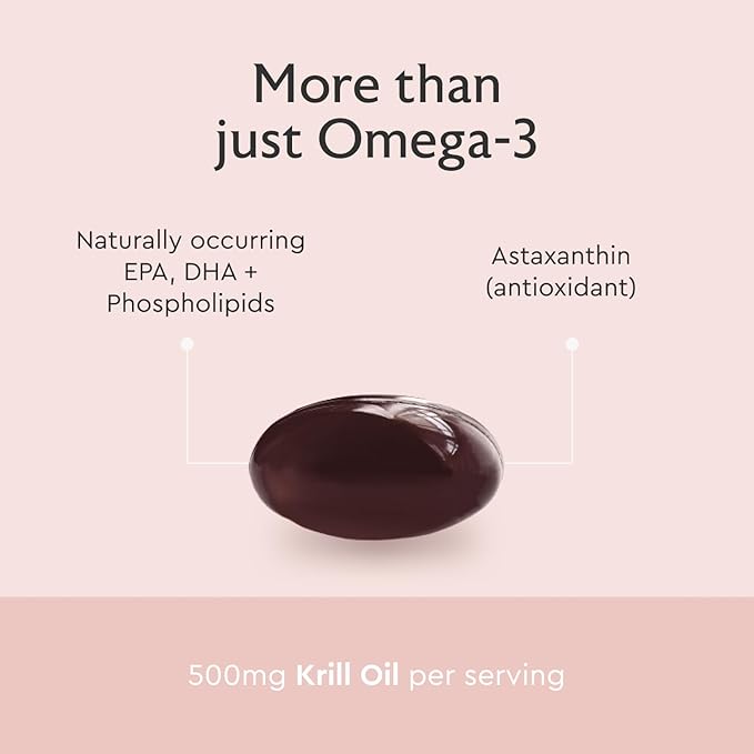 Alaya Naturals - Antarctic Krill Oil 500mg Supplement with Phospholipids, EPA/DHA Omega 3 & Astaxanthin - Non-GMO - PCB Tested Krill Oil - 60 Softgels