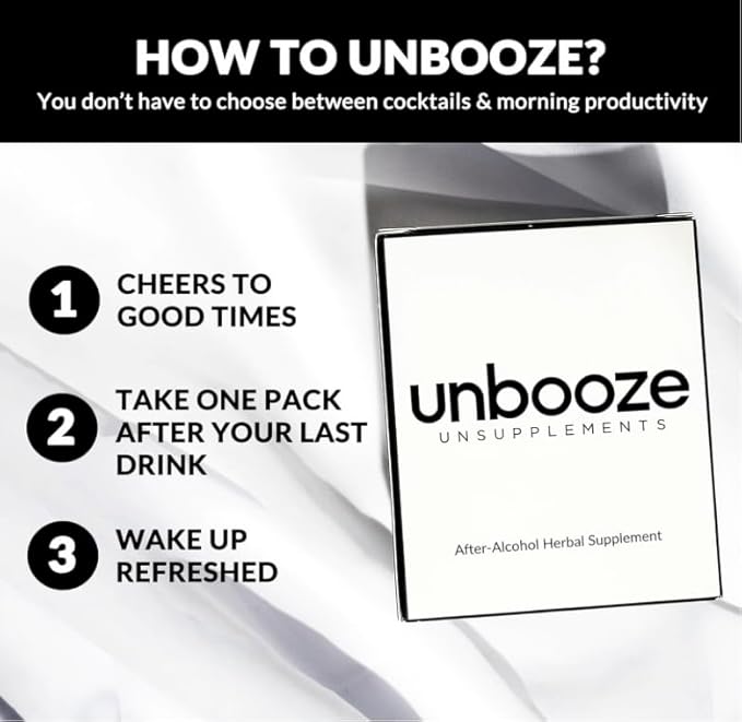 Unbooze - Post-Party Capsules - Feel Better After Drinking - Supplement: Vitamins, Herbs, Minerals, & Adaptogens - Better-for-You Way to Booze - Made for Smooth Mornings - After Last Drink (5 Pack)