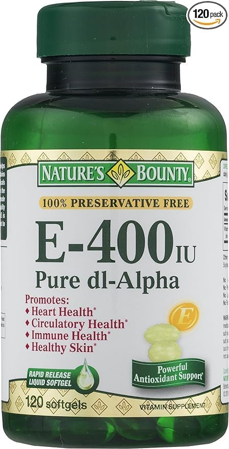 Nature's Bounty E-400 IU Pure dI-Alpha Softgels, 120 Count