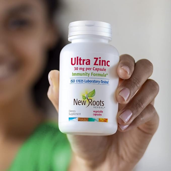 New Roots Herbal Ultra Zinc Immunity Formula 30 mg (90 Vegetable Capsules)